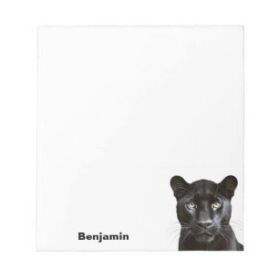 Panther Wild Animal Portrait Personalized Name Notepad