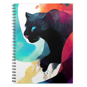 Panther Wild Nature Animal Color Art Painting Notebook