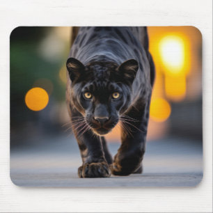 Panther Wildlife Animal On Street  Mouse Pad