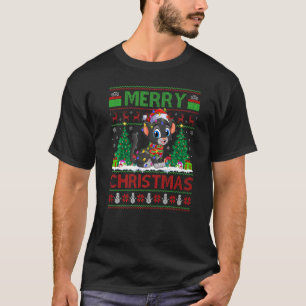 Panther  Xmas Tree Lights Ugly Santa Panther Chris T-Shirt
