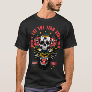 Panthere noir tattoo old school slogan T-Shirt