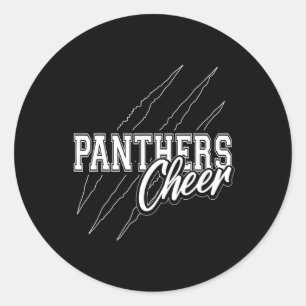 Panthers Cheer Back To School Cheerleading Team Sp Classic Round Sticker