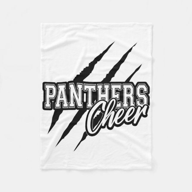 Panthers Cheer Ck To School Cheerleading Team Spir Fleece Blanket (Front)