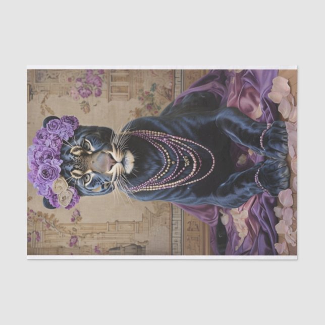 Panther's Floral Grace Tissue Paper (Front)