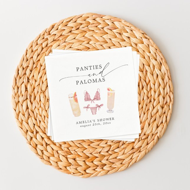 Panties & Palomas Bridal Shower Bachelorette Napkin (Creator Uploaded)