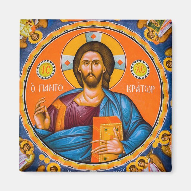 Pantocrator Jesus Christ Lord of All Icon Magnet (Front)