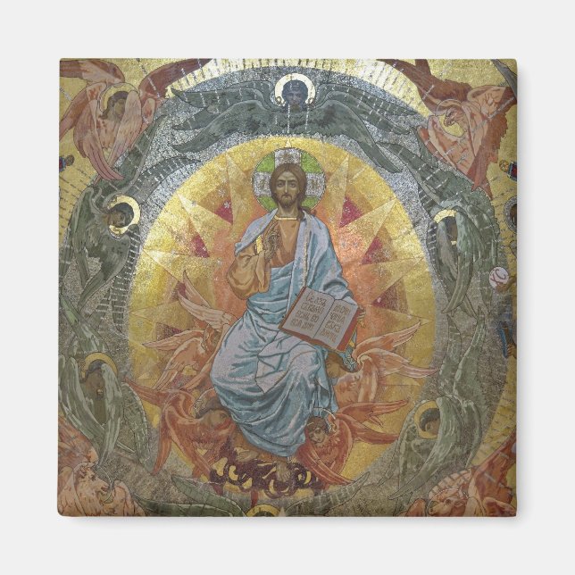Pantocrator Jesus Christ Lord of All Icon Magnet (Front)