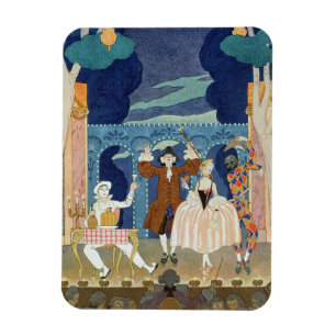 Pantomime Stage, illustration for 'Fetes Galantes' Magnet