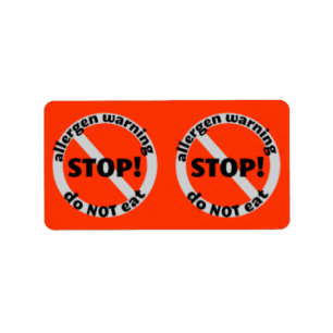 Pantry Labels - Allergen Warning Do NOT eat
