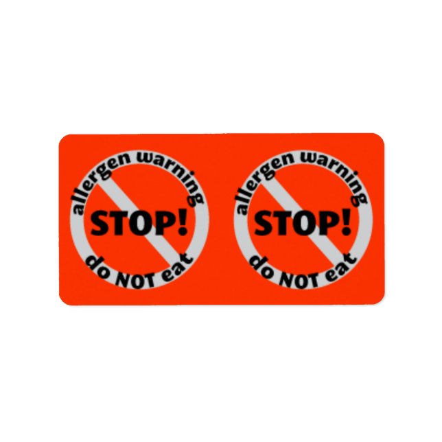 Pantry Labels - Allergen Warning Do NOT eat (Front)