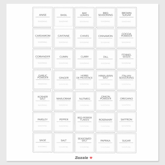 Pantry Labels Stickers  (Sheet)