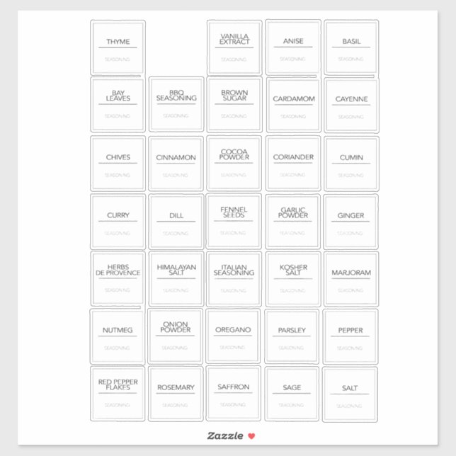 Pantry Labels Stickers  (Sheet)