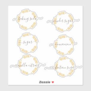 Pantry Organisation Baking Canister Jar Sticker