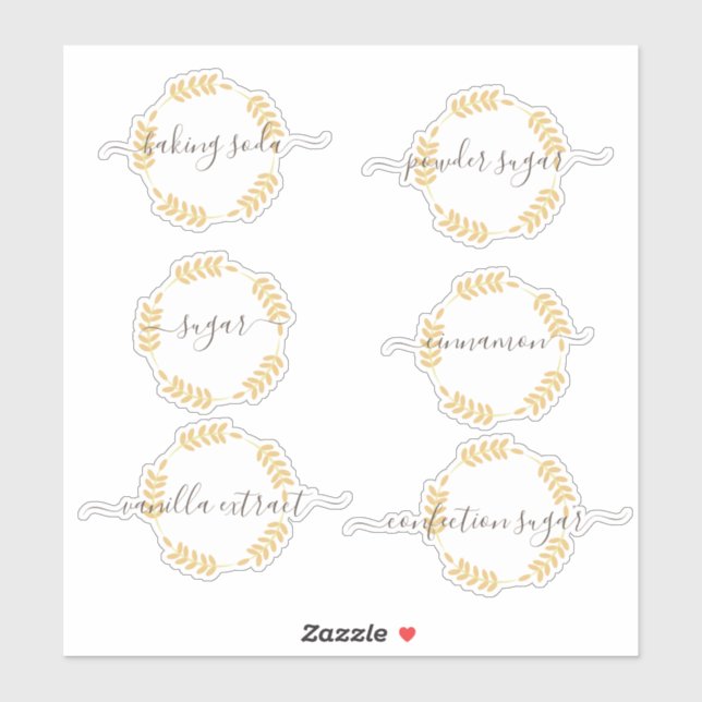 Pantry Organisation Baking Canister Jar Sticker (Sheet)