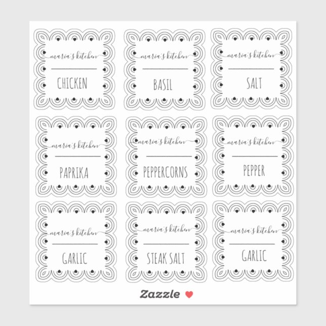 Pantry Organisation Spice Jar Decorative Border (Sheet)