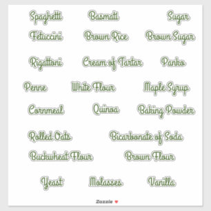 Pantry Storage Canister Labels