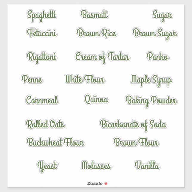 Pantry Storage Canister Labels (Sheet)