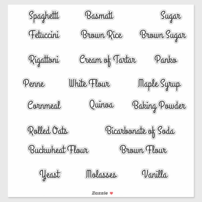 Pantry Storage Canister Labels (Sheet)