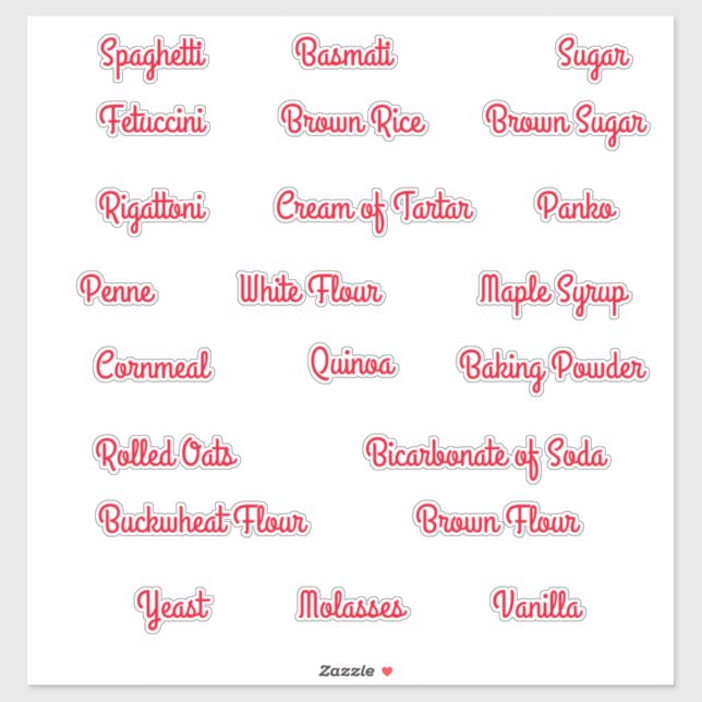 Pantry Storage Canister Labels (Sheet)