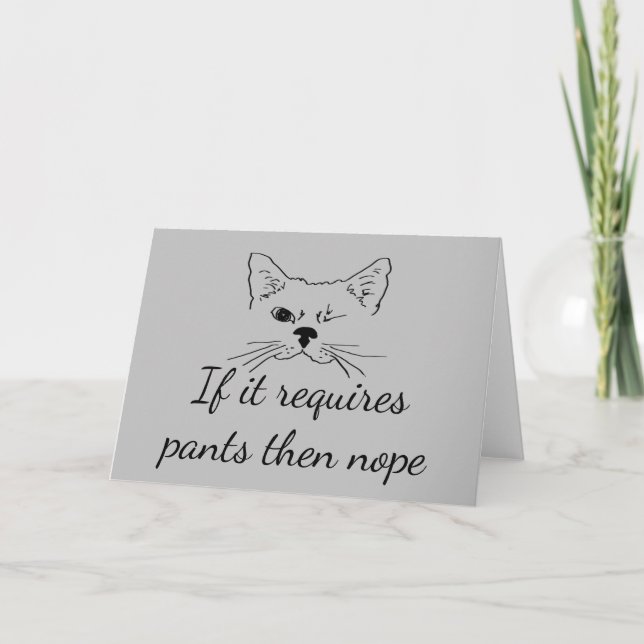Pants Nope Fun Empath Introvert Quote Card (Front)
