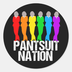 Pantsuit Nation Rainbow Women Classic Round Sticker