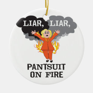 Pantsuit on Fire Ceramic Tree Decoration