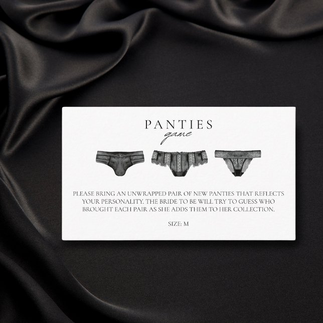 Panty Game Bridal Shower Bachelorette Lingerie Enclosure Card (Creator Uploaded)