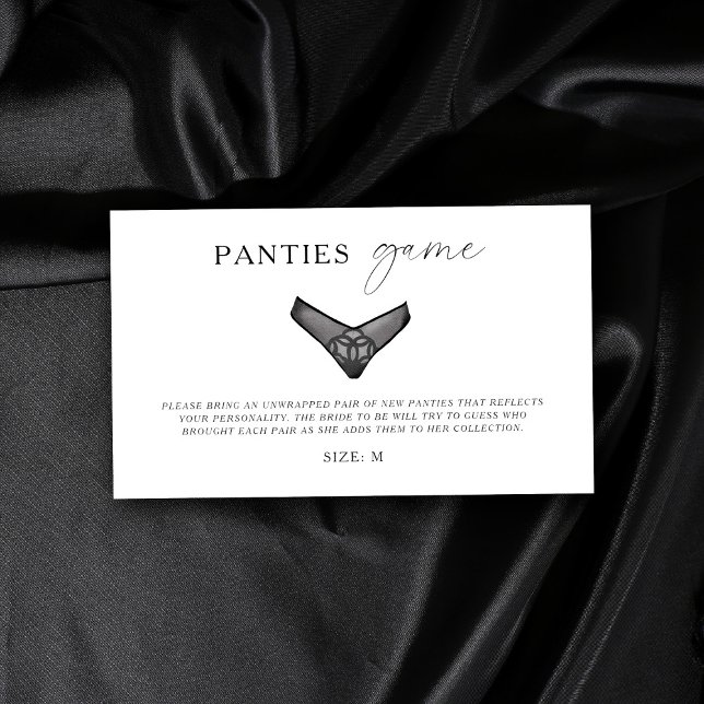 Panty Game Bridal Shower Bachelorette Lingerie Enclosure Card (Creator Uploaded)