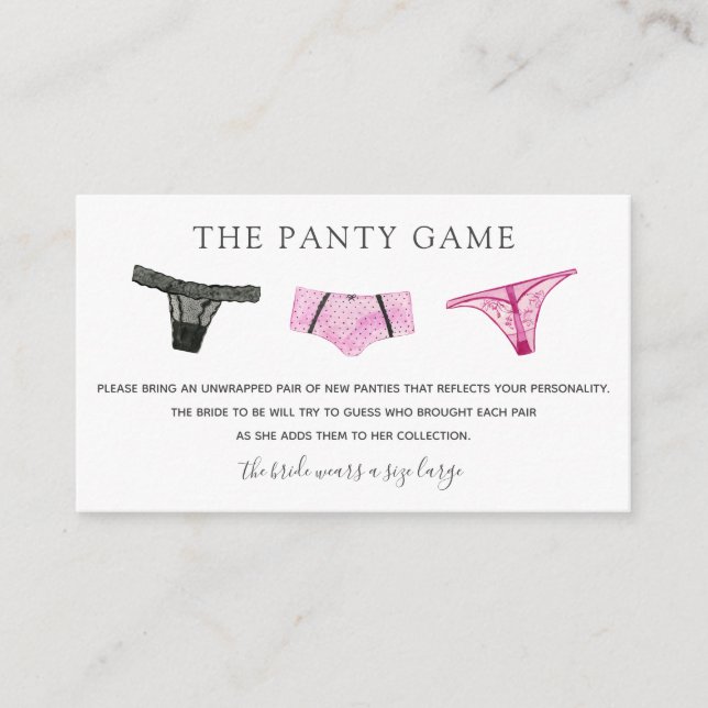 Panty Game Insert Card (Front)
