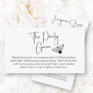 Panty Game Modern Bridal Shower Enclosure Card