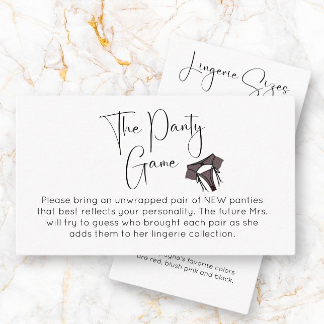 Panty Game Modern Bridal Shower Enclosure Card (Creator Uploaded)