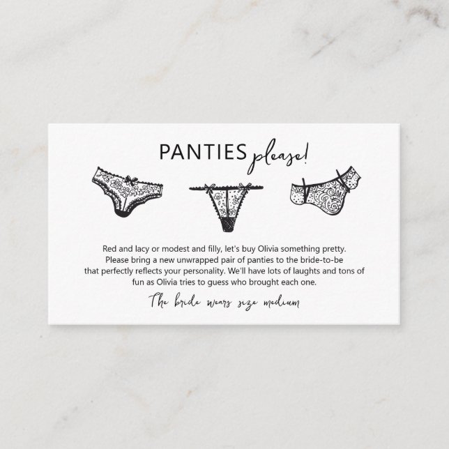 Panty Game Panties Please Insert Card (Front)