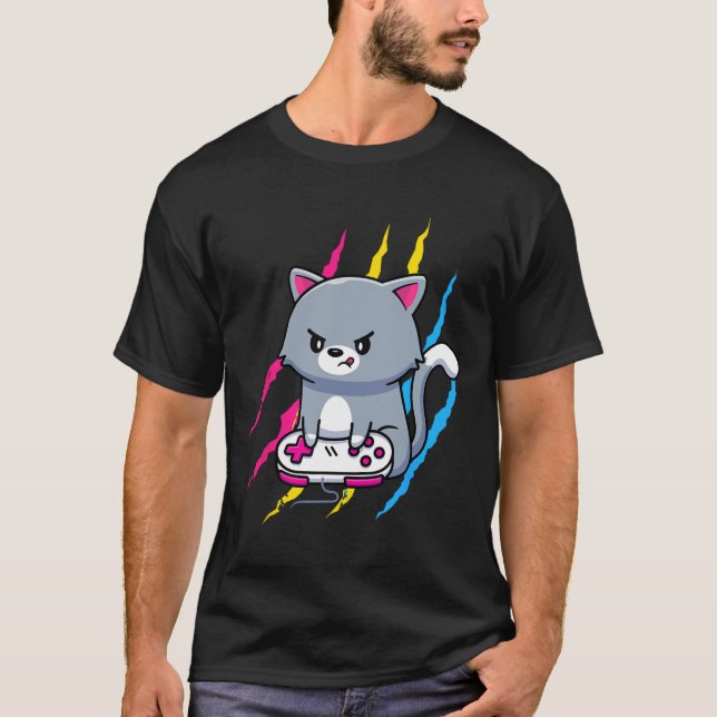 Panual Gaymer Geek Pride Lgbt Video Game Lover Gif T-Shirt (Front)