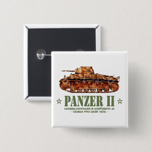 Panzer II A2 World War Two German Light Tank WWII 15 Cm Square Badge