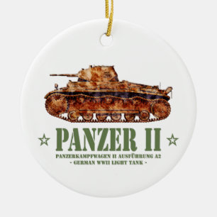 Panzer II A2 World War Two German Light Tank WWII Ceramic Tree Decoration