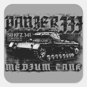 Panzer III Square Stickers
