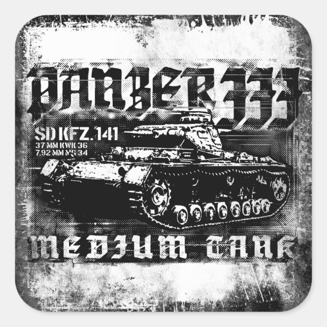 Panzer III Square Stickers (Front)
