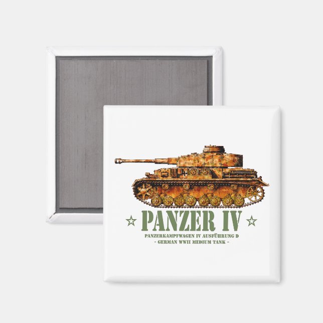 Panzer IV D World War Two German Medium Tank WWII Magnet (Front/Back)