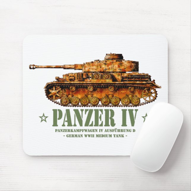 Panzer IV D World War Two German Medium Tank WWII Mouse Pad (With Mouse)