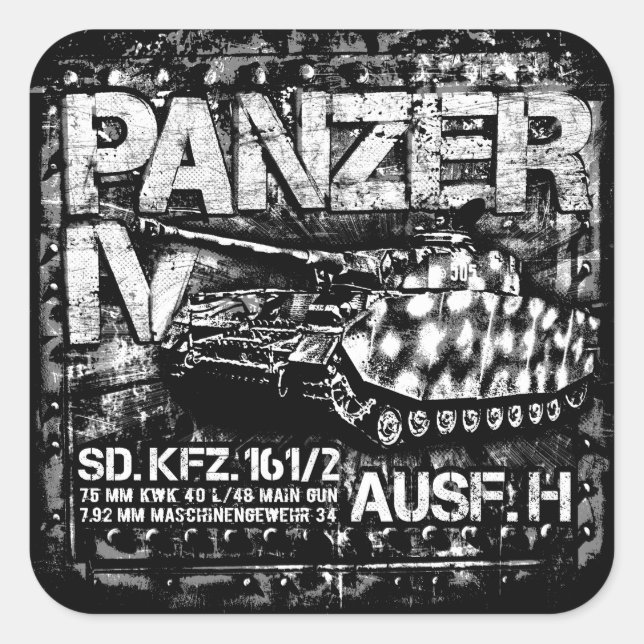 Panzer IV Square Sticker (Front)