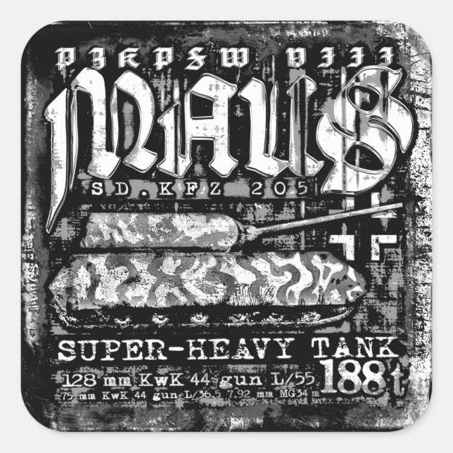 Panzer VIII Maus Square Sticker (Front)