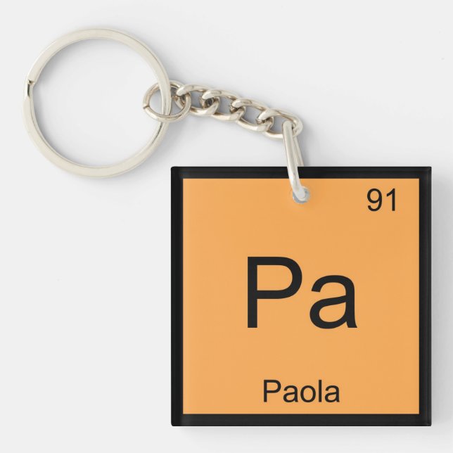 Paola Name Chemistry Element Periodic Table Key Ring (Front)