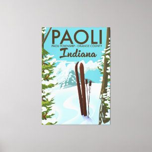 Paoli Orange County Indiana Ski poster Canvas Print