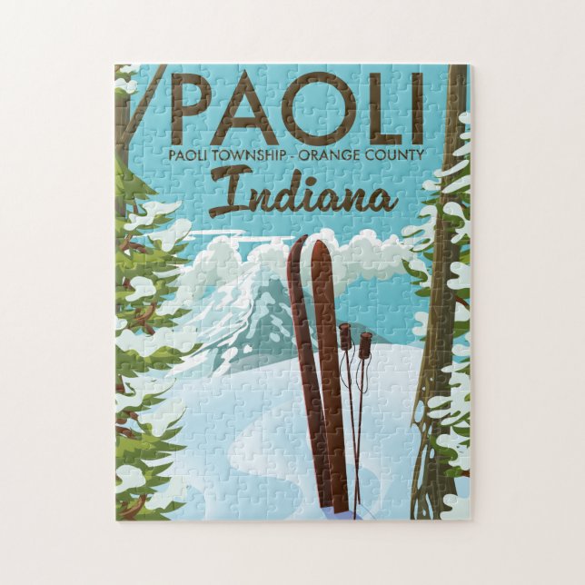 Paoli Orange County Indiana Ski poster Jigsaw Puzzle (Vertical)