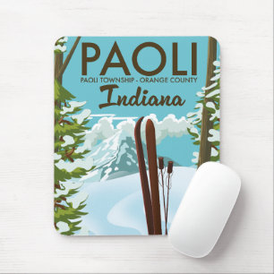 Paoli Orange County Indiana Ski poster Mouse Pad