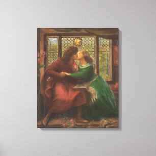 Paolo and Francesca da Rimini (by Rossetti) Canvas Print
