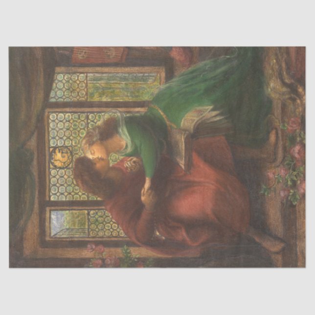 Paolo and Francesca da Rimini (by Rossetti) Tissue Paper (Front)