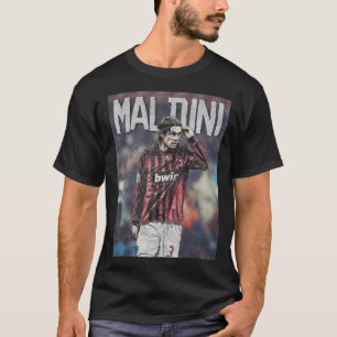 Paolo Maldini Legendary Football Captain Sketch T-Shirt