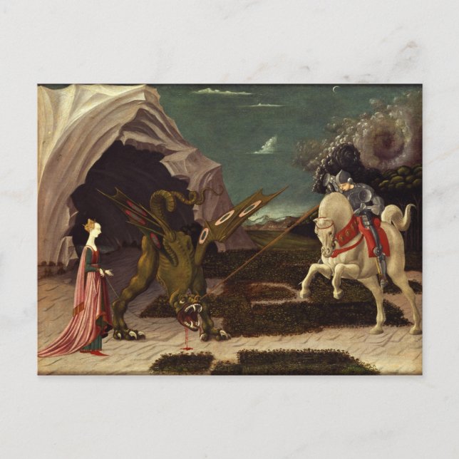 PAOLO UCCELLO - Saint George and the Dragon 1470 Postcard (Front)