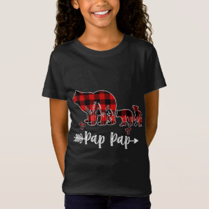 Pap Pap Bear Christmas Pajama Red Plaid Buffalo Fa T-Shirt